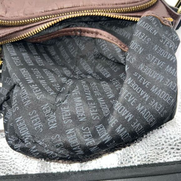 Steve Madden Faux Leather Crossbody Signature Bag with Guitar Strap - Picture 8 of 12